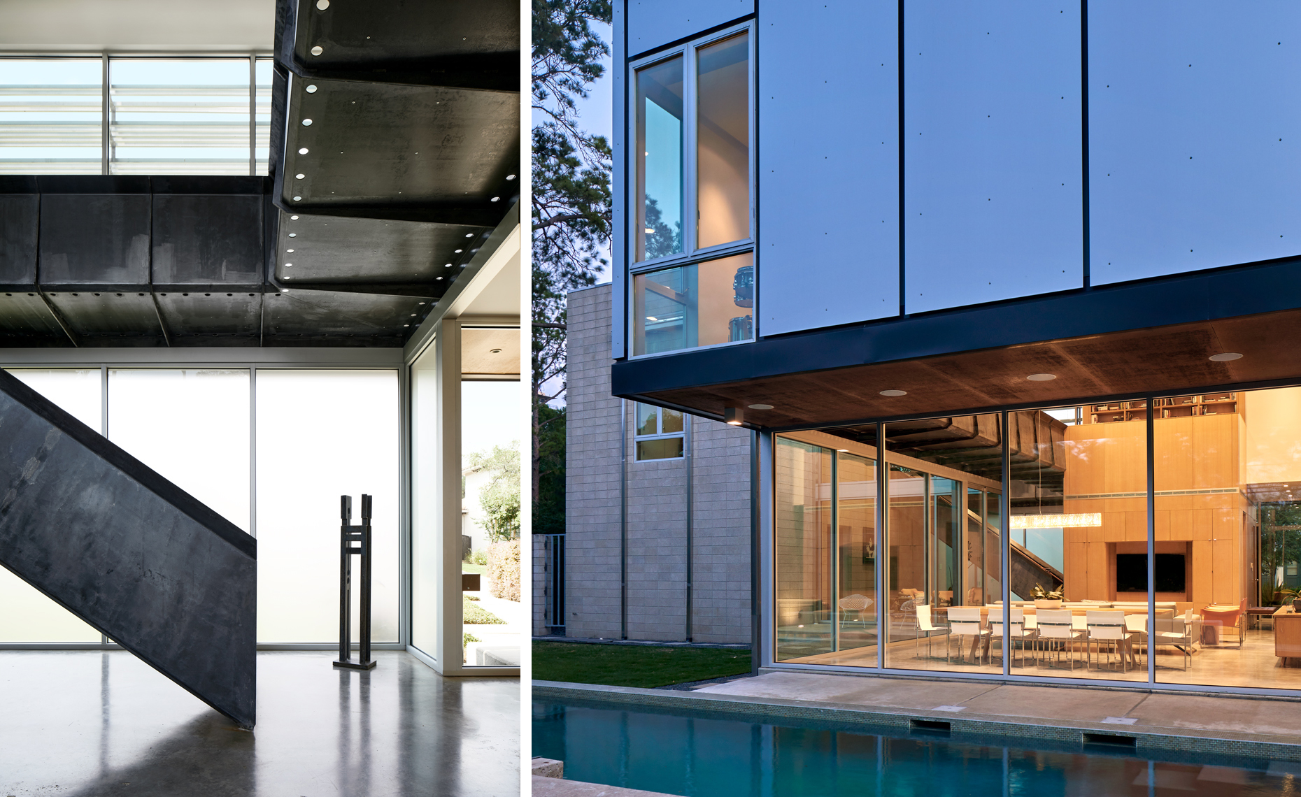 dror baldinger faia Architectural photography modern residence steel stairs metal panels  glass pool